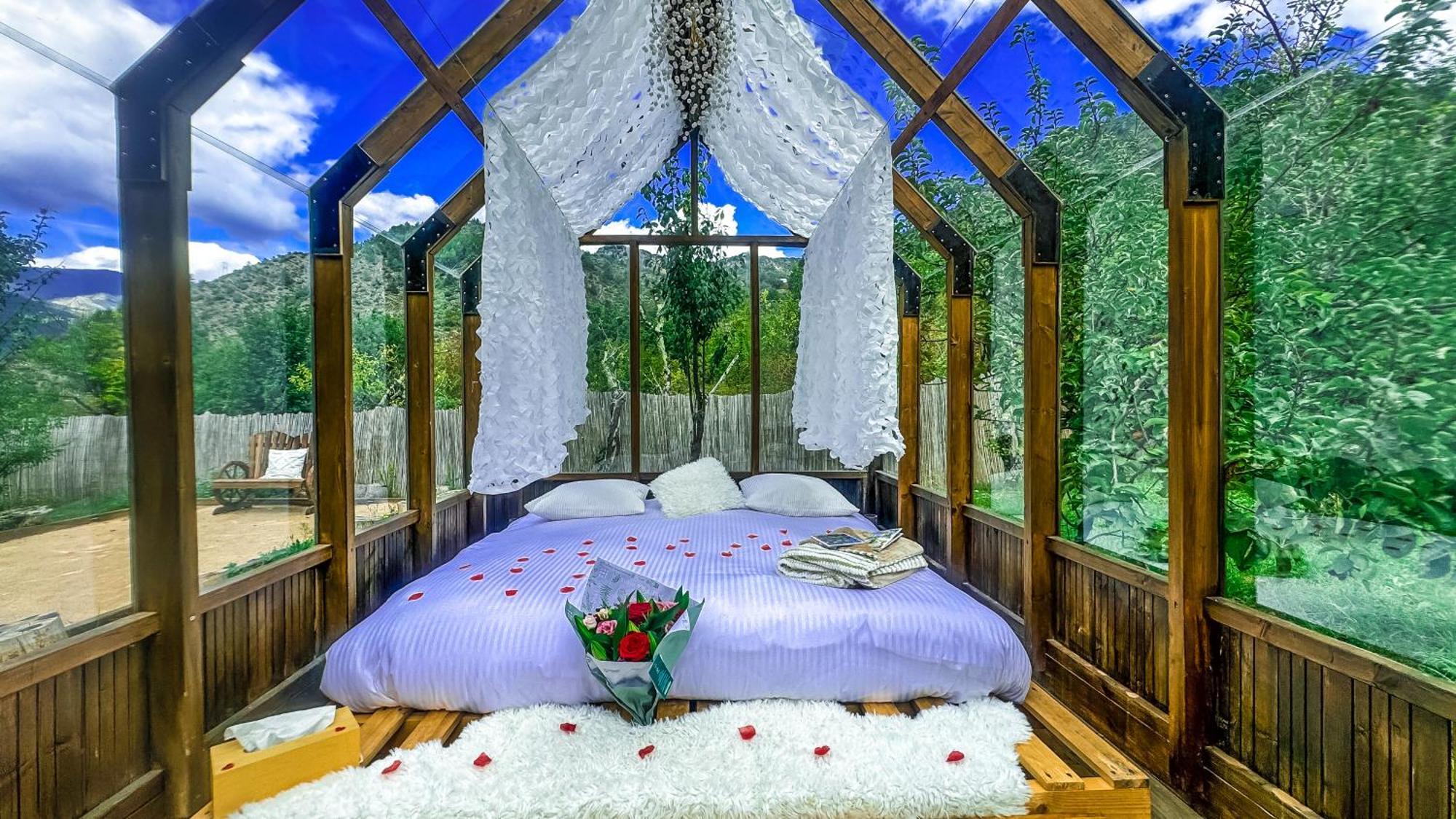 Luxury tent En Verre Sous Pluie Etoilee
